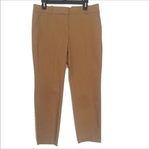 New J. Crew Tan Brown Cafe Capri Ankle Pants Sz 8